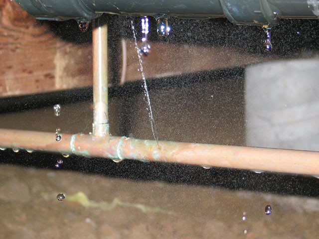 A plumbing leak causing slab leak