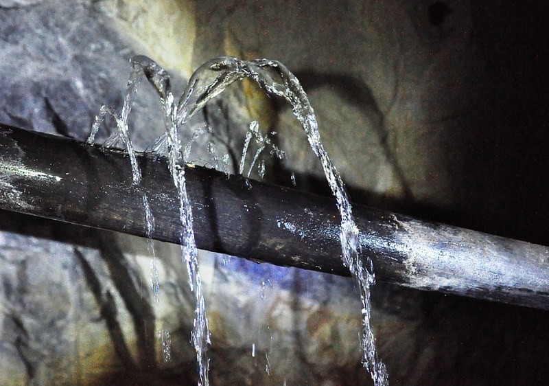 A underground pipe leak that causes a slab leak