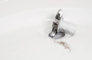 clogged drain due to hair loss