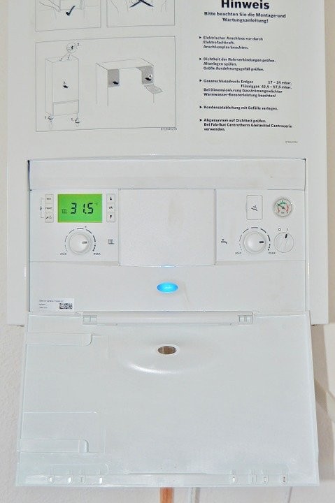 A tankless water heater with all the temperature settings.