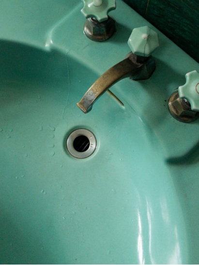 Hard water formed rust on the faucet