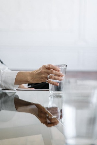 A glass of water