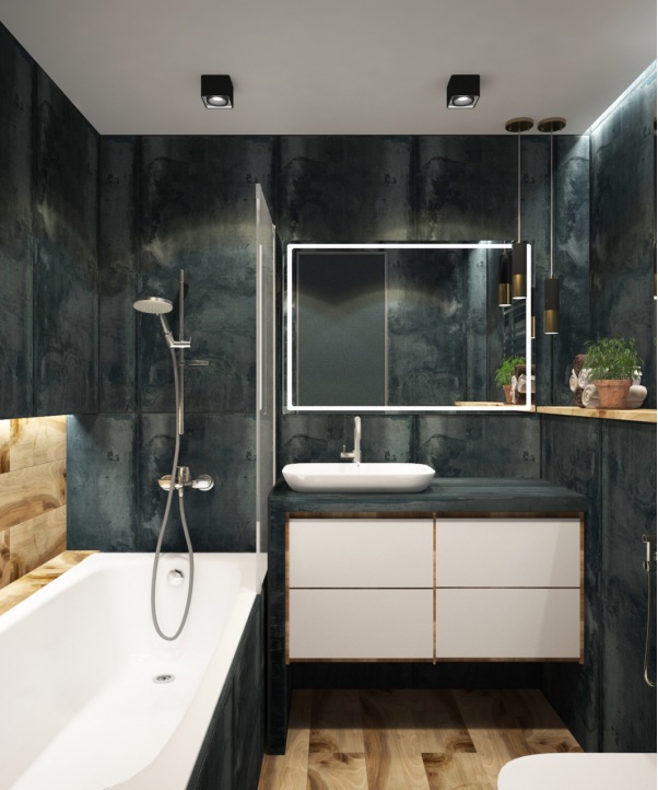 A modern bathroom with eco-friendly fixtures