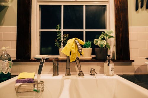 A close-up of a kitchen sink